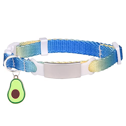 Yiwong Graviertes Nylon Katzenhalsband, Steigendes Halsband für Haustiere, Sommer Avocado Katzenhalsband von Yiwong