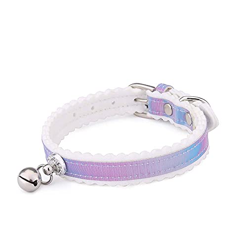 Yiwong Halsband mit Glocke für Katze, Verstellbares Welpenhalsband, 25-32cm Verstellbares Weiches und Bequemes PU-Halsband für Welpen und Katzen von Yiwong