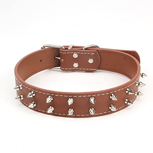 Yiwong Hundehalsband mit Nieten Punk Style, Halsband für große und mittelgroße Hunde, Hundehalsband mit zweireihigen Nieten von Yiwong