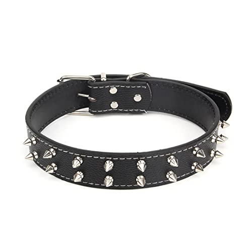 Yiwong Hundehalsband mit Nieten Punk Style, Halsband für große und mittelgroße Hunde, Hundehalsband mit zweireihigen Nieten von Yiwong