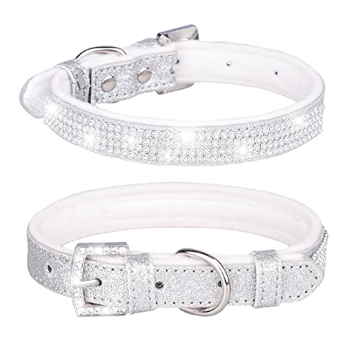 Yiwong Katzen- und Hundehalsband in glänzenden Strasssteinen, Halskette für Hunde und Katzen mit Strasssteinen, Koreanische Wolle Bling Glitzer Strass Hundehalsband von Yiwong