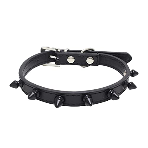 Yiwong Spiked Leather Hundehalsband, Bullet Nail Rivet Hundehalsband, Einstellbares Hundehalsband mit Stacheln (XS, Schwarz-2) von Yiwong