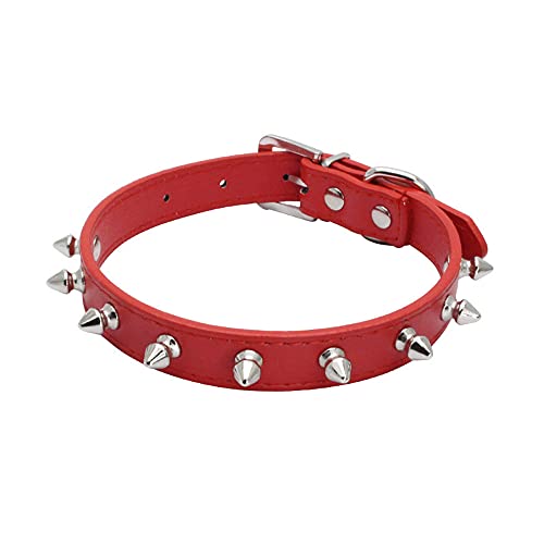 Yiwong Spiked Leather Hundehalsband, Bullet Nail Rivet Hundehalsband, Einstellbares Hundehalsband mit Stacheln von Yiwong