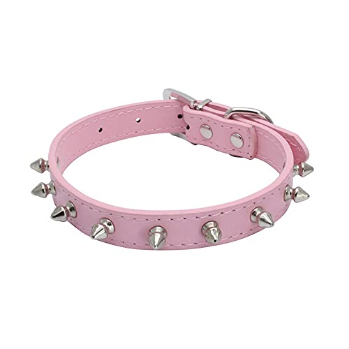 Yiwong Spiked Leather Hundehalsband, Bullet Nail Rivet Hundehalsband, Einstellbares Hundehalsband mit Stacheln von Yiwong