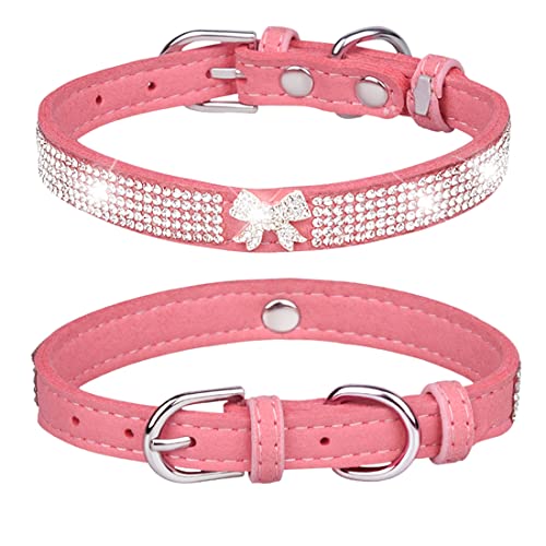 Yiwong Strass Hundehalsband, Strass Streamer Verstellbares Hundehalsband, Hundehalsband mit Strasssteinen für Katzen und kleine und mittelgroße Hunde von Yiwong