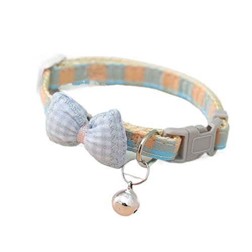 Yiwong Verstellbares Katzenhalsband, Katze und Hund abnehmbare Schleife Nylon Halskette, Plaid Horn Arc Pet Halsband von Yiwong