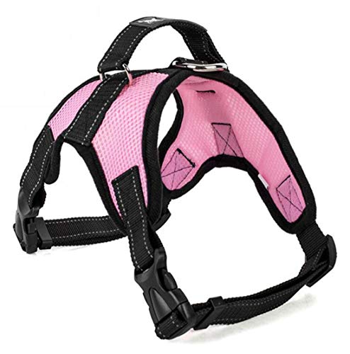 Yiyida Verstellbares Hundegeschirr, sicheres Nylon, leicht, Hundegeschirr, Weste für Spaziergänge, langlebig und atmungsaktiv, Hundegeschirr, Pink, XL von Yiyida