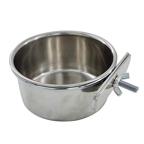 S/for M/L/XL Pet Parrot Feeding Drinking Cup Water Cage Anti-Umsatz Hanging Bowl Cup Birds Foods Dish Stainless Steel Parrot Feeder With Clamp Holder For Nymphensittich, Conure Wellensittich, Aras von Yjcnelcr