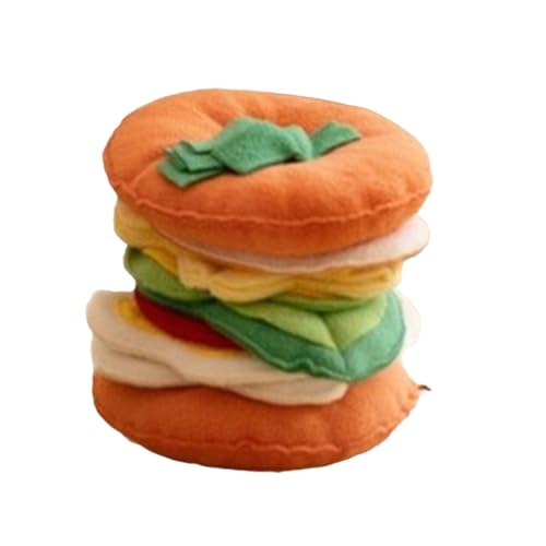 Yjcnelcr Pet Toy Cloth Seeking Toy Slow Eating Clean Dogs Chew Puppy Training Toy Soft Hamburger Toy Molar Supplies Interactive Dogs Toy Interactive Dogs Toy For Aggressive Chewers Interactive Dogs von Yjcnelcr