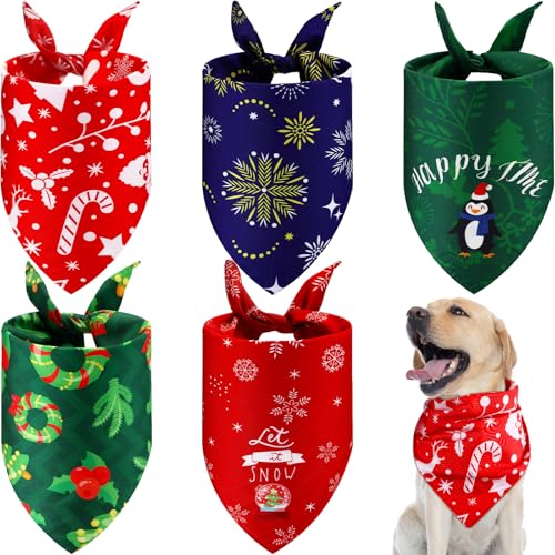 Ylinge Hundehalstücher mit weihnachtlichem Motiv, wendbar, dreieckig, waschbar, für Welpen, Halstuch, verstellbar, Haustierkostüm, Zubehör für kleine, mittelgroße und große Hunde, Katzen von Ylinge