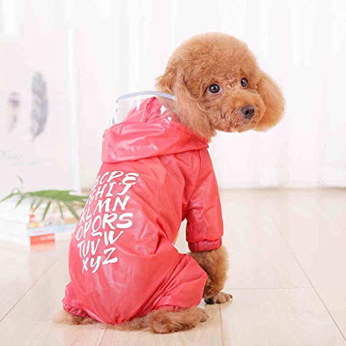 Yliping Regenponcho für kleine Hunde, wasserdicht, vollständige Abdeckung, Regenponcho, leicht, atmungsaktiv, Regenjacke, Regenmantel (Farbe: Rot, Größe: 4XL) von Yliping