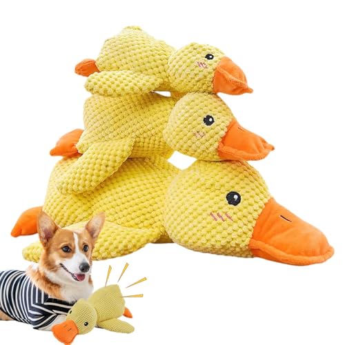 Quack Quack Ente Hundespielzeug - 1/3 Stück Beruhigendes Enten Hundespielzeug | Quietschendes Interaktives Hundespielzeug | Weiches Plüsch Enten Haustierspielzeug Sound | Das Beruhigende Hundespielzeu von Ylnailky