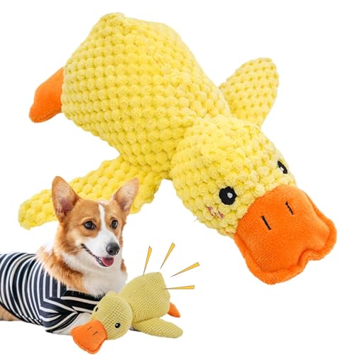 Quack Quack Ente Hundespielzeug - 1/3 Stück Beruhigendes Enten Hundespielzeug | Quietschendes Interaktives Hundespielzeug | Weiches Plüsch Enten Haustierspielzeug Sound | Das Beruhigende Hundespielzeu von Ylnailky