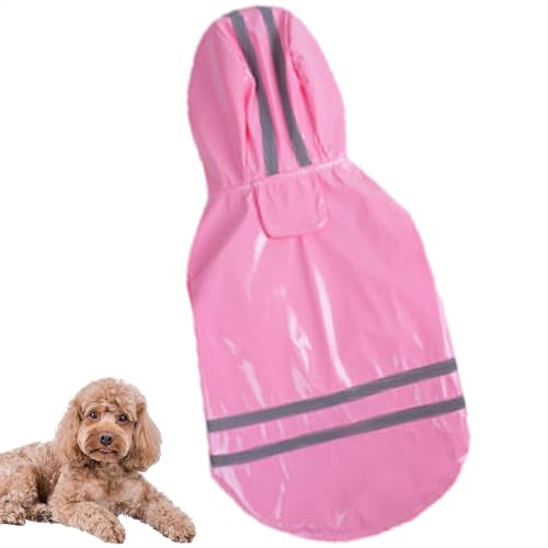 Ylnailky Hunderegenjacke, Regenmäntel für Hunde, Reflektierender PU-Regenmantel-Poncho mit Kapuze, wasserdichte Regenponchojacke für kleine Hunde, leichte Ponchojacke von Ylnailky