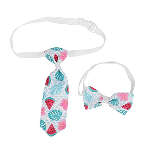 Ties Set Fruit Watermelon Print Bow for Stylish Dogs and Cats Grooming, Includes Polyester Tie and Bow with Bright Patterns, Fit for Parties and Special von Ylwxzenith