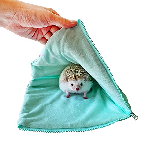 Niedlicher und wasserdichter Schlafsack mit Reißverschluss, tragbar, für Igel, Baby, Meerschweinchen, Hamster, Frettchen, Eichhörnchen, Kleintierbett, Nest und Käfig, tragbar, Grün von Ymid Select