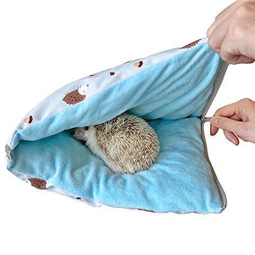 Tragbarer Schlafsack mit Reißverschluss, wasserdicht, für Igel, Meerschweinchen, Hamster, Frettchen, Eichhörnchen, Kleintierbett, Nest und Käfig, Blau von Ymid Select