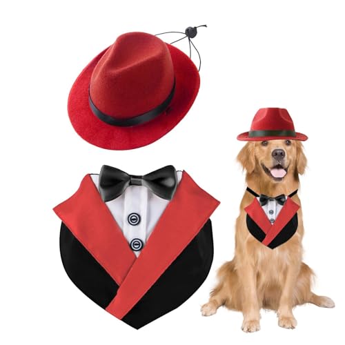 Anzug für kleine Hunde – Fliege Kostüm Hochzeitshemd formelles Kleid für kleine Hunde | Bequemes Hemd mit Fliege formelle Hochzeit für Hunde elegant und verblasst nicht von Ynnhik