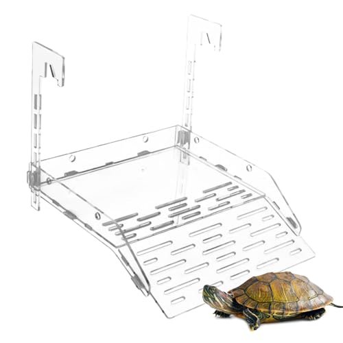 Climbing Ramp for Turtle - Convenient Acrylic Multipurpose Basking Dock,Reptile Resting Terrace with Suction Cup, Turtle Tank Accessories for Aquarium von Ynnhik