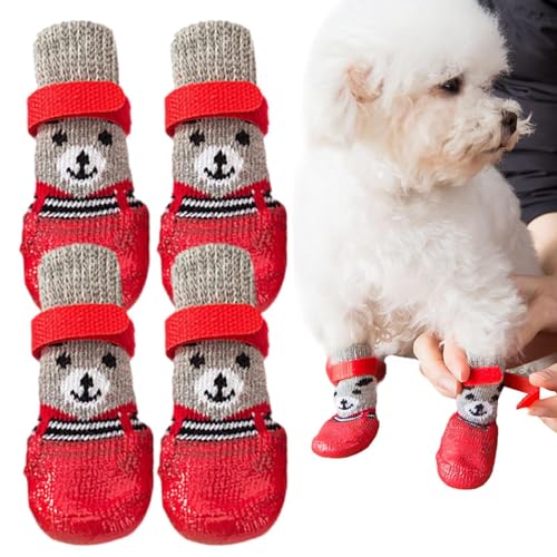 Hundeschuhe, rutschfeste Hundesocken, um das Lecken der Pfoten an verschneiten Wintertagen zu verhindern - Haustierbedarf zum Spazierengehen, Training, Wandern und für Outdoor-Aktivitäten von Ynnhik