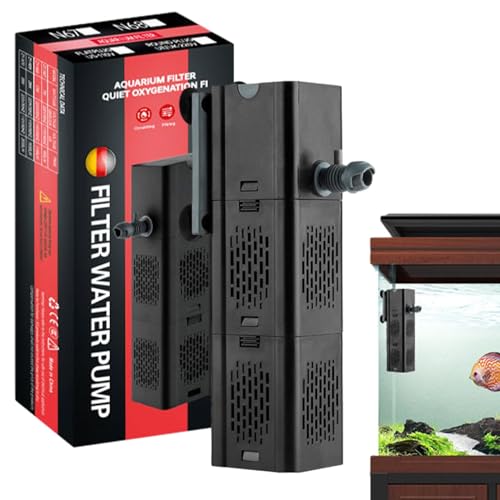 Ynnhik Aquarium-Filtrationspumpe – Aquarium-Innenfilter, Aquarium-Innenfilter, Aquarium-Filter | Luftzufuhr, geräuscharm, Wavemaker-Wasserfilterwerkzeug zur Sauerstoffanreicherung von Ynnhik