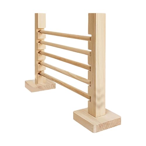 Ynnhik Kaninchen-Übungshürde – Hürdenspiel aus Holz, Hürdenspiel mit natürlicher Holzstange, einfach zu montierende, höhenverstellbare Trainingshürden von Ynnhik