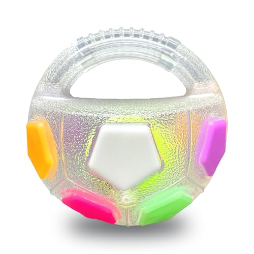 YoFellas Quietschender Hundespielzeugball mit Griff - Langlebiger, interaktiver schwimmender Apportier- und Trainingsball für Hunde, ideal für Wasserspiele und aktives Training (Frosted Glow) von YoFellas