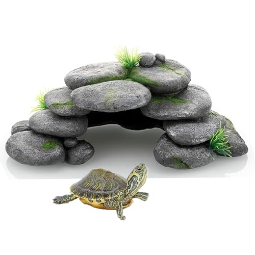 Aquarium Simulation Felshöhlen Dekoration Schildkröte Basking Platform Reptil Versteck Versteck Höhle Aquarium Landschaftsdekoration Terrarien Dekoration für Schildkröten Reptilien von Yoaeyok