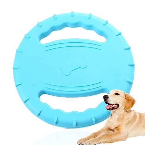 Langlebiges Flying Disc Hundespielzeug, Flexible TPR Stressabbau Haustier Training Flying Disc, 2 Seiten Hohles Design, Wasser schwimmender Hund für große Hunde (Himmelblau) von Yoidesu