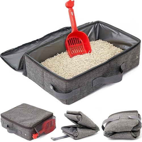 45 x 35 cm, Katzentoilette Faltbar Katzen, Faltbare Tragbare Katzentoilette, Mit Deckel, Katzen Katzenklo, Kann als Kätzchentoilette, Grau 45 x 35 cm, Katzentoilette Faltbar Katzen, Faltbare Tragbare Katzentoilette, Mit Deckel, Katzen Katzenklo, Kann als Kätzchentoilette, Grau von Yoihuqi