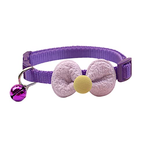 Yokawe Halsband mit Schleife, lebendige Farben, nicht reizend, dekorativ, für Hunde, Katzen, Schleifenhalsband, Geschenk für den Außenbereich, Violett von Yokawe