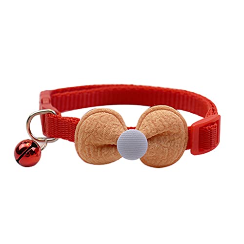 Yokawe Halsband mit Schleife, lebendige Farben, nicht reizend, dekorativ, für Hunde, Katzen, Schleifenhalsband, Geschenk für draußen, Rot von Yokawe