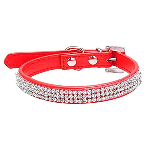 Yokawe Haustierhalsband, praktisch, glänzend, stabil, für Hunde, Rot, Größe XS von Yokawe