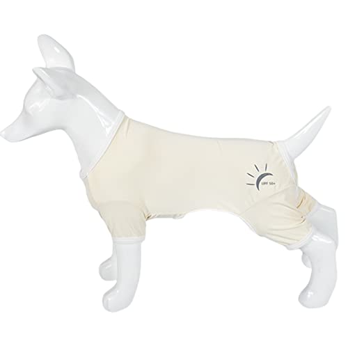 Yokawe Hunde-Pyjama, schweißabsorbierend, Rundhalsausschnitt, für große Hunde, Sonnenschutzkleidung, Hundekleidung, Beige, Größe 5XL von Yokawe