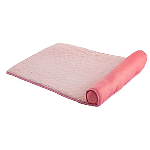 Yokawe Kühlmatte für Haustiere, absorbiert Körperwärme, atmungsaktiv, bequemer Stoff, kompatibel mit Katze, Rosa, Größe L von Yokawe