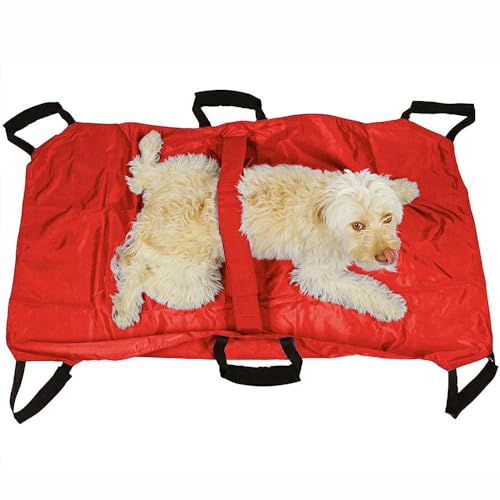 Anti BissTier Bahre, Faltbare Haustiertrage,Trage Hund Katze Notfall Weiche mit 6 Griffe,Flexible Pet Stretcher,Faltbare TieräRztliche Werkzeuge TräGer 120*74cm (Rot, Produkt Sicherheit Last: 110KG) von Yolancity