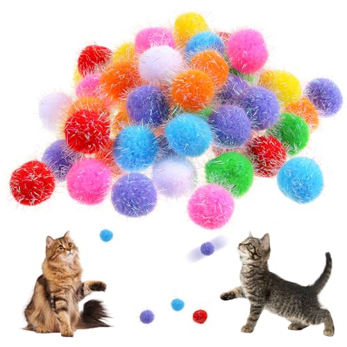 60 Stück Spielball Glitzer Katze Bunte Katzenspielzeug Plüschbälle Plüschbälle für Katzen Katzenspielzeug Ball Pompons zum Basteln Lametta für Katzen Interaktives Spielzeug Bälle Innenräume 60 Stück Spielball Glitzer Katze Bunte Katzenspielzeug Plüschbälle Plüschbälle für Katzen Katzenspielzeug Ball Pompons zum Basteln Lametta für Katzen Interaktives Spielzeug Bälle Innenräume von Yolev