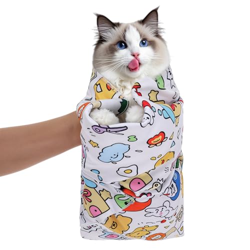 Cat Wrap for Cutting Nails Katzen Wickel Bissschutz Grooming Katzenpflege Wickeltuch Verstellbare Bisssicherer Fesseltuch für Biss und Kratzschutz Cat Wrap for Cutting Nails Katzen Wickel Bissschutz Grooming Katzenpflege Wickeltuch Verstellbare Bisssicherer Fesseltuch für Biss und Kratzschutz von Yolev