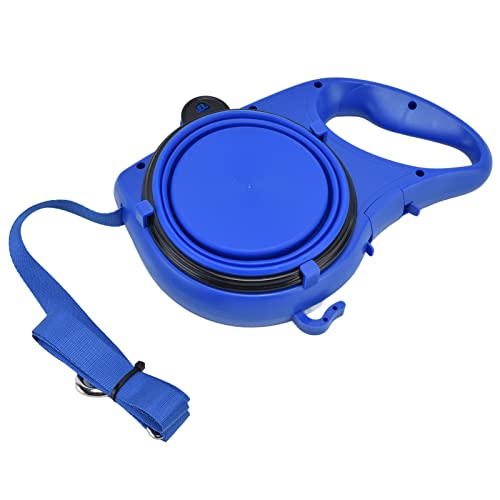 Yomiyuyr Retractable Dog -Leine, multifunktionale Haustierleine für kleine Hunde, leichte, tragbare Leine mit hohlen Griff für Hundefutter, Snacks, Wasserflasche, Faltbare (Blau) von Yomiyuyr