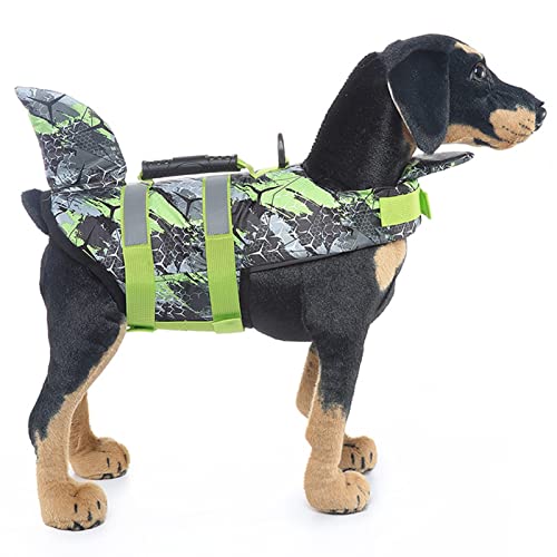 Yomiyuyr Verstellbare schützende Hunde-Schwimmweste mit Auftrieb, Premium-Hunde-Schwimmweste aus Polyester, leicht zu trocknen, Hunde-Rettungsring für Hunde-Wasseraktivitäten, (L) von Yomiyuyr