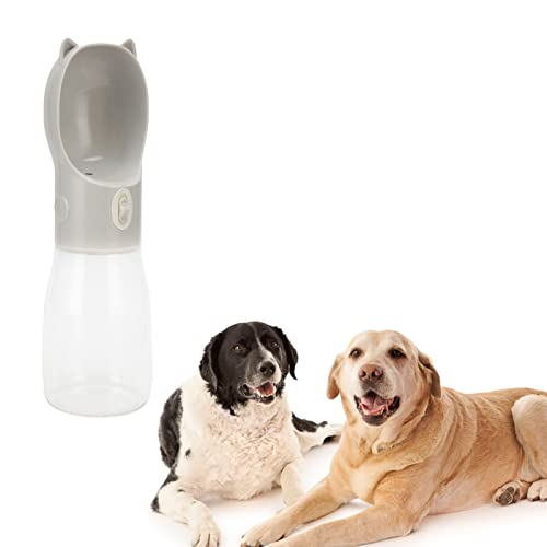 Yomiyuyr Wasserflasche für Hunde und Katzen in Lebensmittelqualität, leicht und tragbar mit breiter Öffnung, auslaufsicheres Design, für Katzen, Kaninchen, Welpen, Spaziergänge, (Grau) von Yomiyuyr