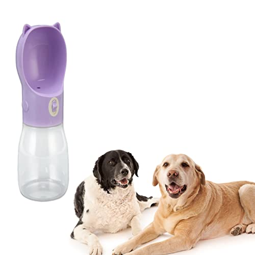 Yomiyuyr Wasserflasche für Hunde und Katzen in Lebensmittelqualität, leicht und tragbar mit breiter Öffnung, auslaufsicheres Design, für Katzen, Kaninchen, Welpen, Spaziergänge, (Lila) von Yomiyuyr