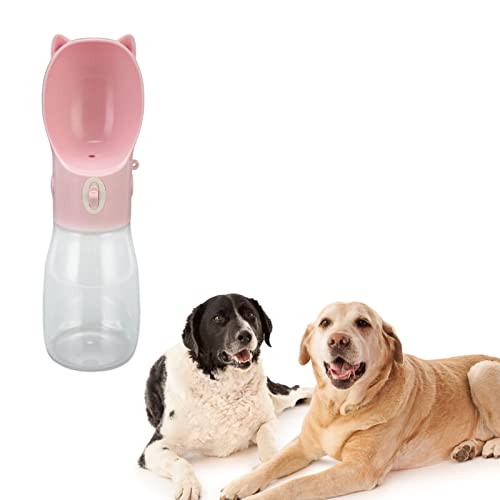 Yomiyuyr Wasserflasche für Hunde und Katzen in Lebensmittelqualität, leicht und tragbar mit breiter Öffnung, auslaufsicheres Design, für Katzen, Kaninchen, Welpen, Spaziergänge, (Rosa) von Yomiyuyr