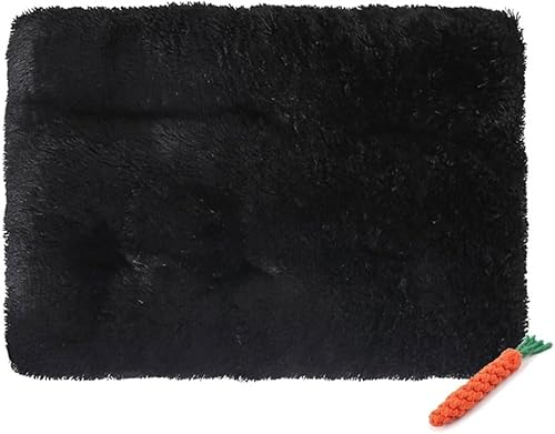 YongXinMY Hundebett-Matte, Katzenbett-Pad, weich, warm, selbstheizend, Plüschdecke für Welpen, Kätzchen, waschbar, wendbar, für drinnen und draußen, Kofferraum (S-55 x 40 cm, Schwarz) von YongXinMY