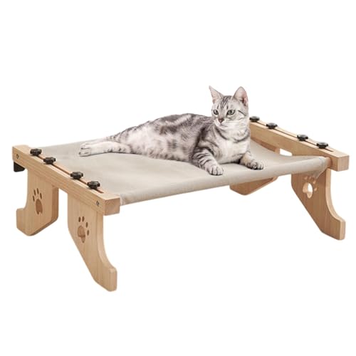 Katze Hängematte Bett, 55 X 38 X 17,5 cm Atmungsaktiv & Vollwaschbar Freistehendes Katzenschlafbett Katzenbett, Erhöhtes Katzenbett Sofa Aus Für Katzen, Hunde, Kaninchen, Kätzchen Und Kleintiere von Yonuaret