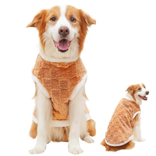 Yonuaret Hundeweste für den Winter, Winterkleidung für Hunde | Warme Hunde-Plüschpullover-Kleidung,Winddichte Haustierkleidung, leichtes Winterzubehör für Indoor-Hunde von Yonuaret