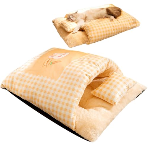 Yonuaret Katzen Schlafsack Cat Winter Sleeping Bag Haustierkuschelbett,Haustier Katzenbett Halbgeschlossenes Haustierschlafbett Gemütliches Katzenbett Für Katzen, Hunde Und Kleintiere von Yonuaret