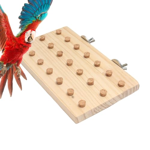 Yonuaret Vogel-Trainingsspielzeug | Kaublock, verschleißfestes -Puzzle-Spielzeug – kompaktes Holzbrett, Vogelspielplatz für Sardellen, Sittiche von Yonuaret