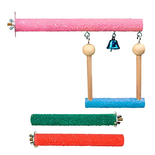 Yooghuge 3Pcs Barsch Stehen Plattform Pfote Schleifen Stick Käfig Wellensittiche Sittich Nymphensittich Conure Hamster Gerbil von Yooghuge