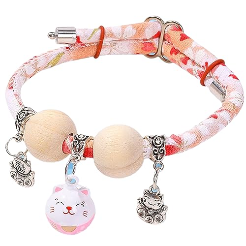 Yooghuge Katzenhalsband, Katzenhalsband mit chinesischem Langlebigkeitsschloss für kleine, mittelgroße Mädchen, Hunde, Katzenkostüm, Verlobungsglocken, Halsband für Katzen, Welpen, kleine, mittelgroße von Yooghuge